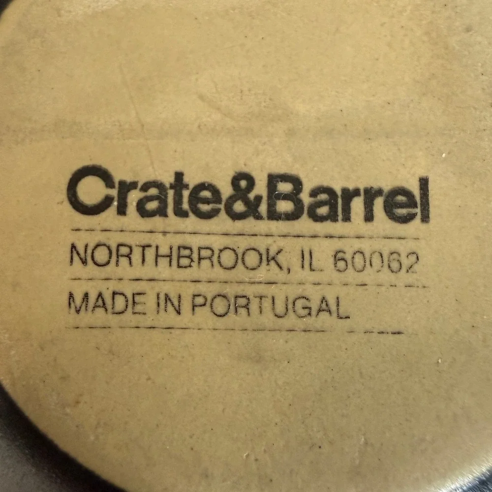 Crate & Barrel‎ Olas Portugal Mug Blue Black Ivory Stoneware Cup Tea Coffee